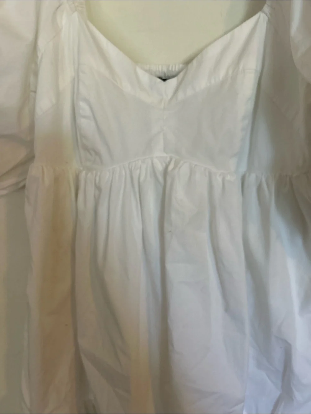 Banana Republic White Puff-Sleeve Babydoll Dress